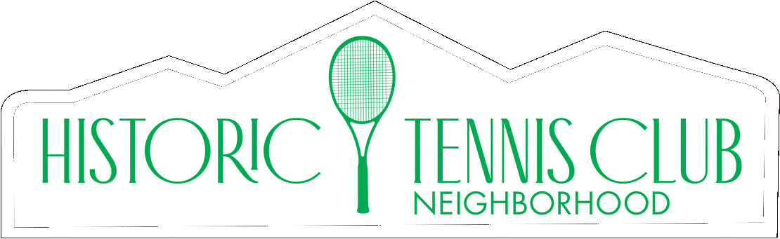 Historic Tennis Club neighborhood identity sign